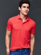 Gap Men Heathered Polo - Orange Heather