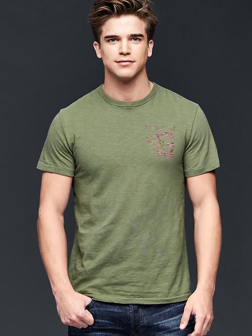 Gap Men Athletic Graphic Crew T Shirt - Desert Cactus