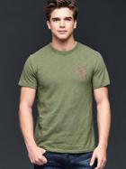 Gap Men Athletic Graphic Crew T Shirt - Desert Cactus