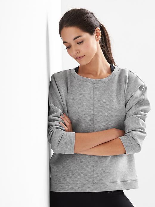 Gap Gapfit Double Knit Boatneck Sweatshirt - Heather Grey