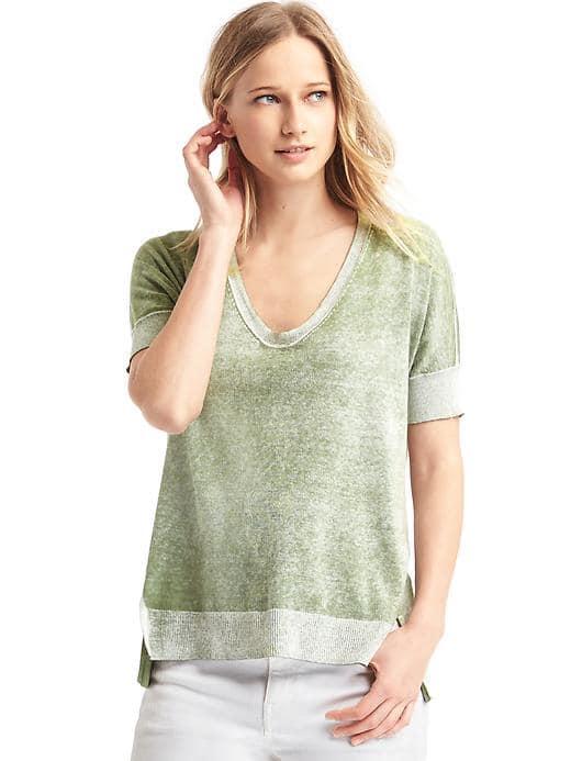 Gap Women Reverse Print Dolman Sleeve Tee - Walden Green