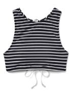 Gap Women Stripe High Neck Criss Cross Bikini Top - Navy Stripe