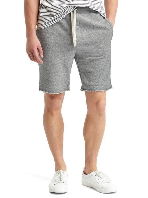 Gap Men French Terry Raw Hem Shorts - New Heather Grey