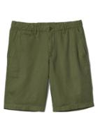 Gap Men Garment Dyed Linen Cotton Shorts 10 - Army Jacket Green