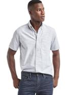 Gap Men Oxford Slub Standard Fit Shirt - Cool Gray