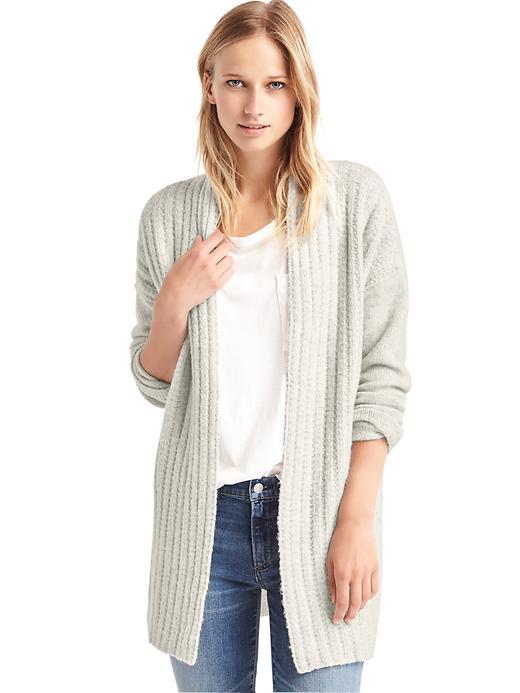 Gap Women Textured Cozy Cardigan - Light Heather