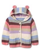 Gap Stripe Bear Garter Sweater - Pink Multi Stripe