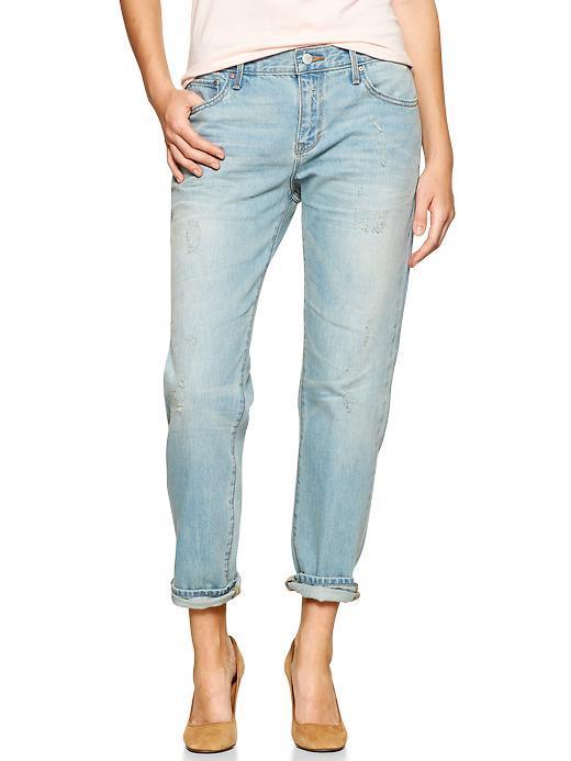 Gap 1969 Destructed Sexy Boyfriend Jeans - Bailer Wash