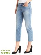 Gap Women Washwell Mid Rise Slim Crop Jeans - Medium Indigo