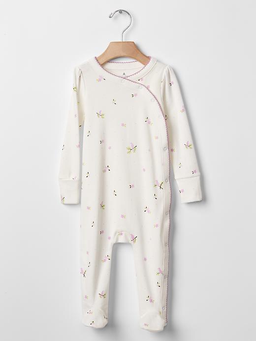 Gap Floral Bird Picot Trim One Piece - White