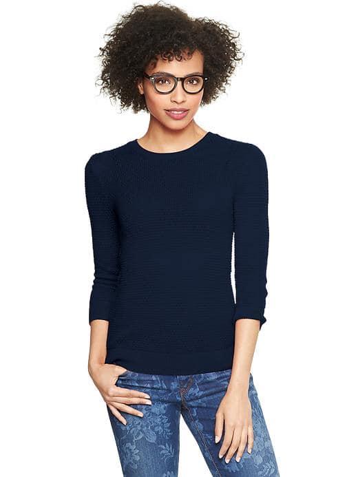 Gap Women Tuck Stitch Sweater - Dark Night