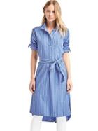 Gap Women Stripe Midi Shirtdress - Blue & White Stripe