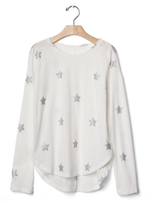 Gap Embellished Print Hi Lo Tee - New Off White