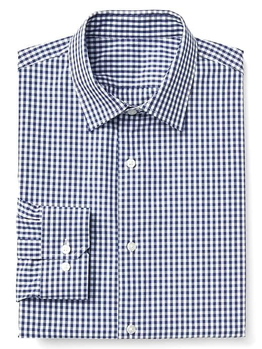 Gap Men Supima Cotton Slim Fit Shirt - Blue Gingham