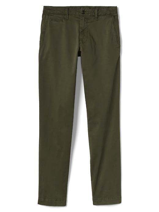 Gap Men Vintage Wash Slim Fit Khakis Stretch - Ripe Olive