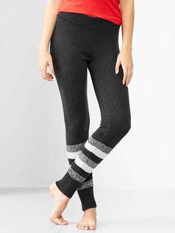 Gap Women Stripe Sweater Leggings - Dark Charcoal Heather