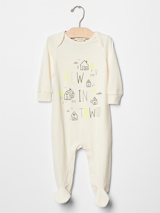 Gap Organic Town Footed One Piece - Ivory Frost