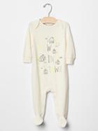 Gap Organic Town Footed One Piece - Ivory Frost