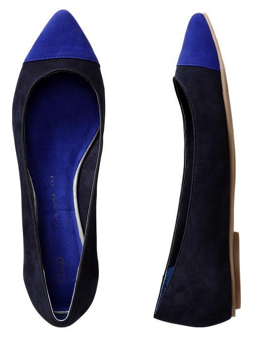 Gap Cap Toe Pointy Flats - Navy