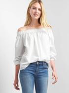 Gap Women Poplin Off Shoulder Top - White