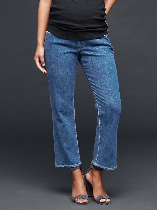 Gap Authentic 1969 Demi Panel Crop Kick Jeans - Medium Wash