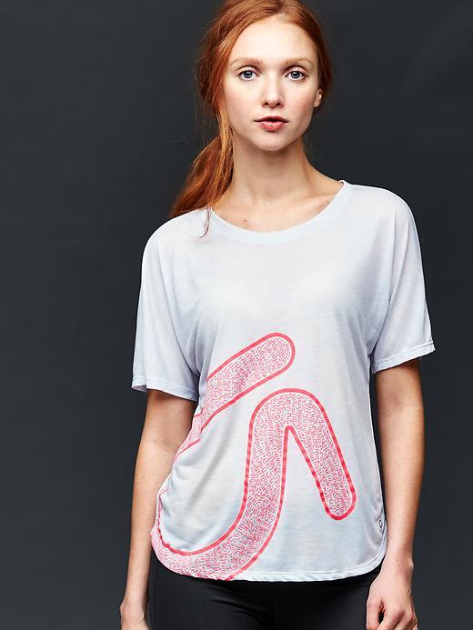Gap Women Gapfit Breathe Air Logo Tee - Sassy Pink