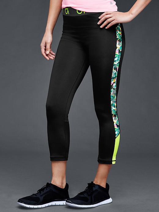 Gap Gfast Trainer Mesh Panel Capris - Light Yellow Combo