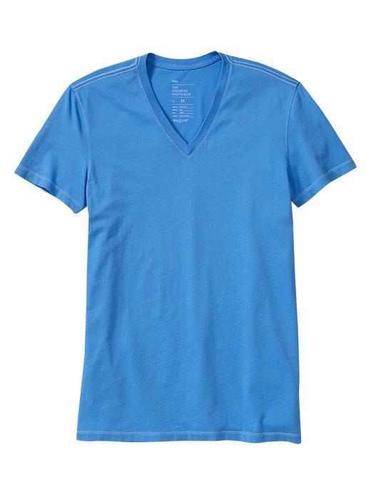 Gap Essential Deep V Neck T Shirt - Blue Electra