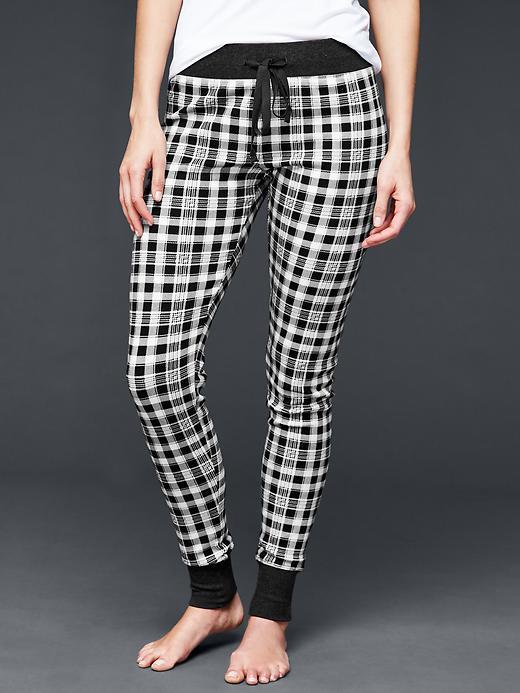 Gap Women Printed Cotton Leggings - Classic Plaid Black