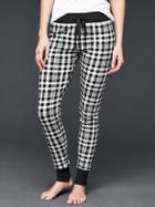 Gap Women Printed Cotton Leggings - Classic Plaid Black