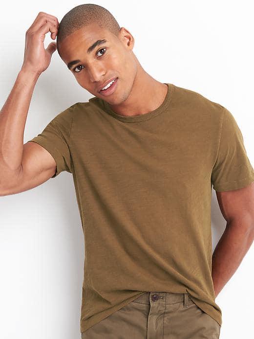 Gap Men Slub Jersey Crewneck Tee - Hot Chestnut