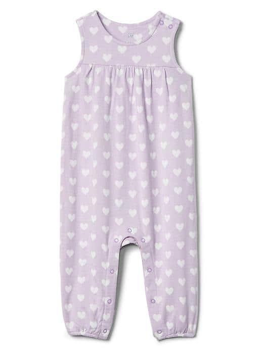 Gap Heart Shirred Tank One Piece - Classic Lavender