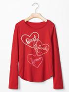 Gap Embellished Love Graphic Tee - Modern Red
