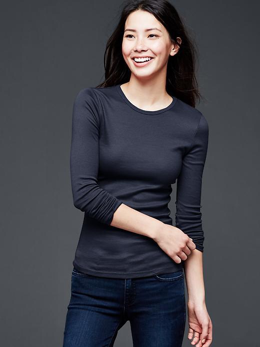Gap Women Modern Long Sleeve Crew Tee - New Classic Navy