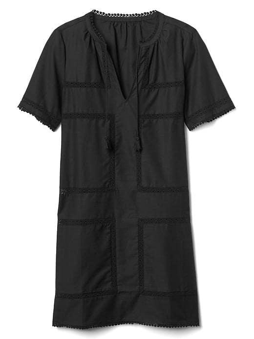 Gap Women Lace Tassel Shift Dress - True Black