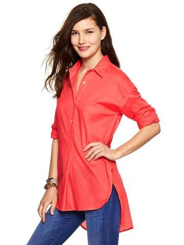 Gap Textural Stripe Tunic - Rose Bush