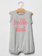 Gap Hello Dad Bubble One Piece - Heather Grey