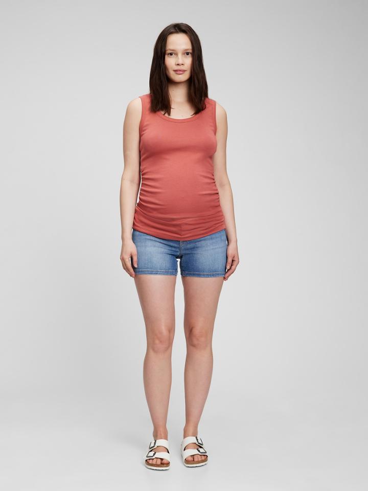 Maternity Inset Panel 4 Denim Shorts