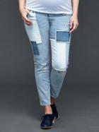 Gap Authentic 1969 Full Panel Patchwork Girlfriend Jeans - Light Indigo