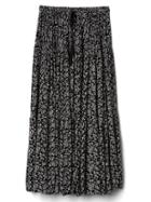Gap Women Tiered Maxi Skirt - Black & White Print
