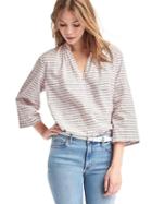 Gap Women Stripe Split Neck Popover - Pink Stripe