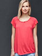 Gap Shirred Short Sleeve Top - Rose Bush