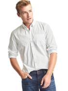 Gap Men True Wash Poplin Dot Slim Fit Shirt - New Off White