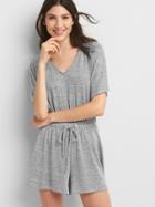 Gap Women Softspun V Neck Romper - Light Grey Marle