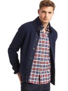 Gap Men Textural Mockneck Cardigan - Navy