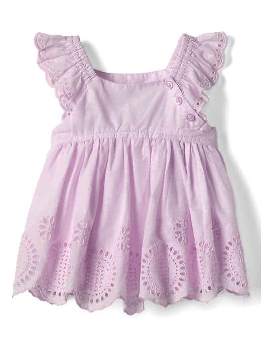 Gap Eyelet Flutter Top - Light Iris