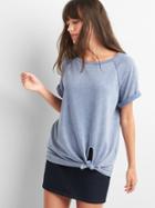 Gap Short Sleeve Tie Front Sweatshirt - Chrome Blue