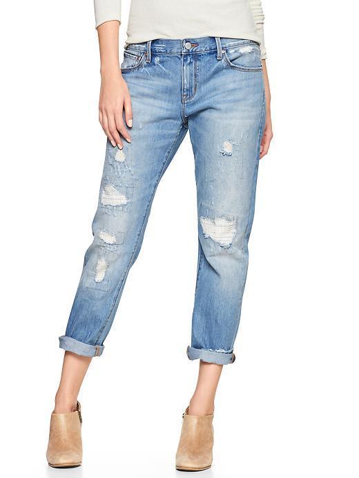 Gap 1969 Destructed Sexy Boyfriend Jeans - Daybreak Wash
