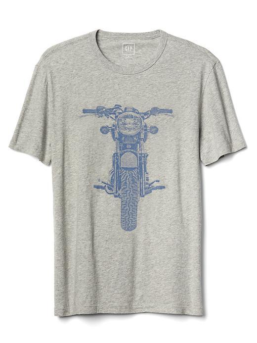 Gap Men Motorcycle Graphic Crewneck Tee - New Heather Grey