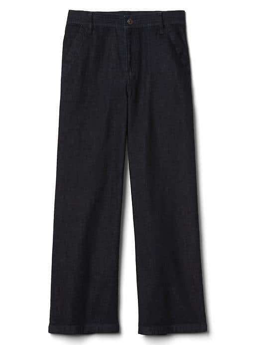 Gap Women High Rise Wide Leg Denim Chinos - Rinsed Denim